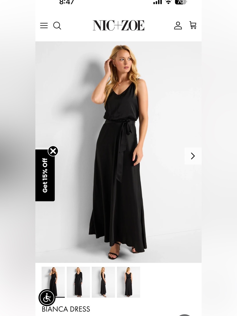 NIC+ZOE Black Bianca Maxi Dress